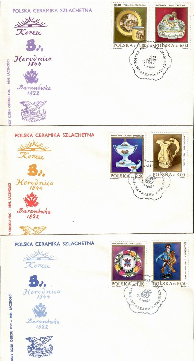Znaczek Polska 1982 Mi 2793-2798 Fi 2645-2650 FDC