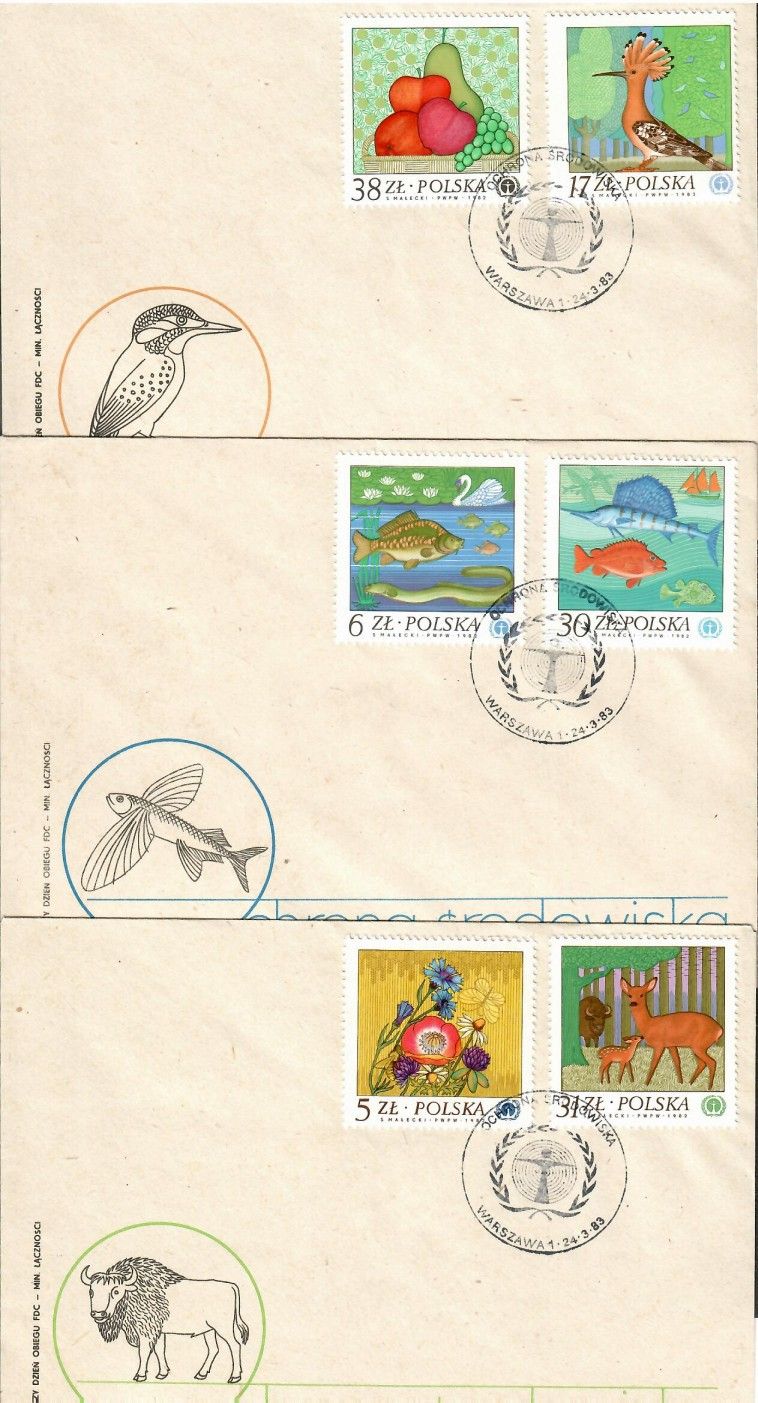 Znaczek Polska 1983 Mi 2850-2855 Fi 2702-2707 FDC
