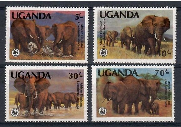 Znaczek Uganda 1983 Mi 361-364A Czyste **