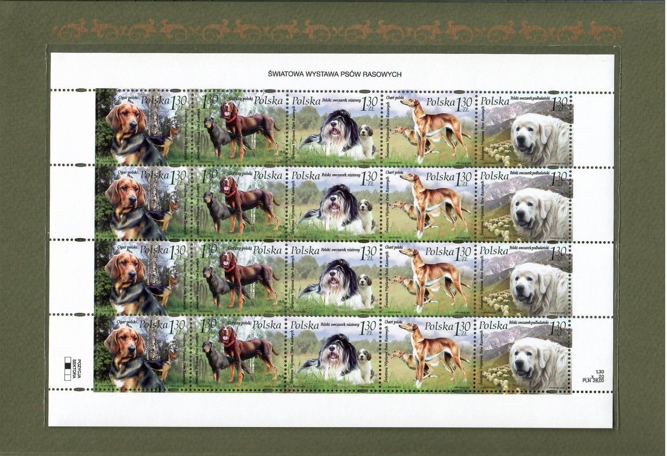 Znaczek Polska 2006 Mi kar ark 4289-4293 Fi ark 4126-4130 Czyste **