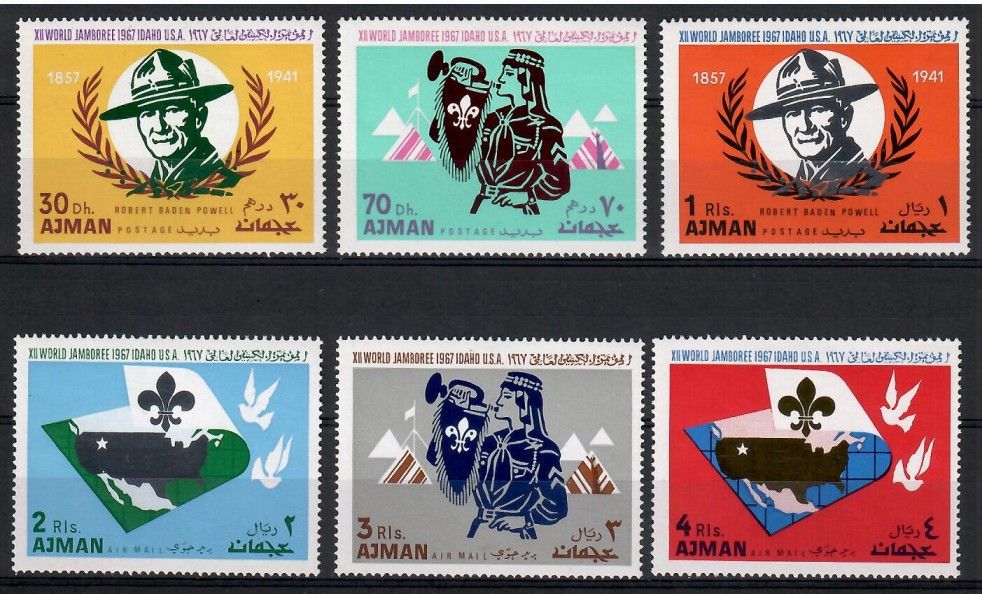 Znaczek Ajman / Adżman 1967 Mi 182-187 Czyste **