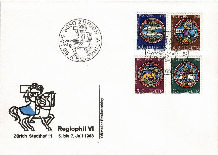 Znaczek Szwajcaria 1968 Mi 874-877 FDC
