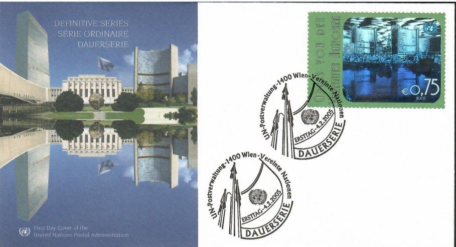 Znaczek Narody Zjednoczone Wiedeń 2005 Mi 434 FDC