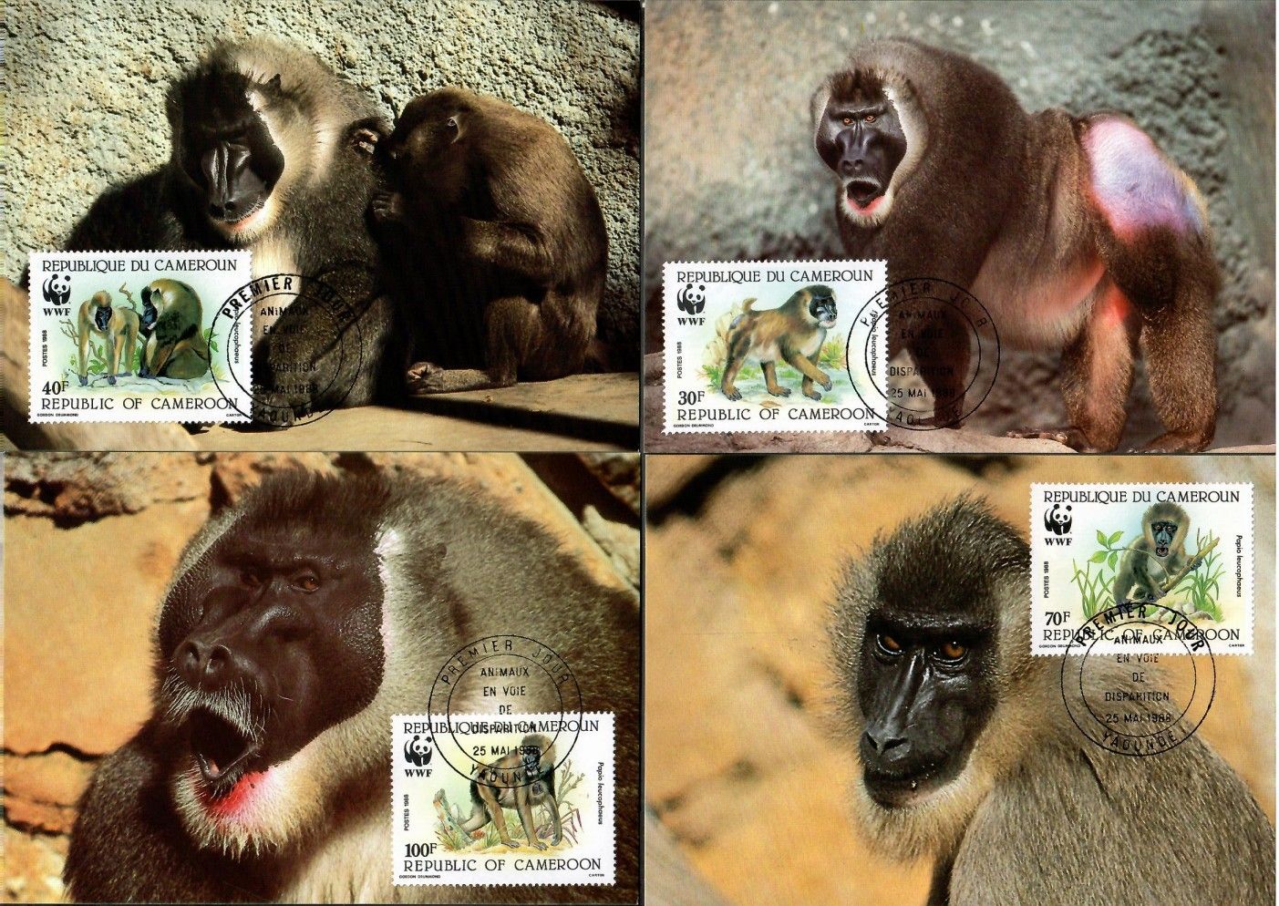 Znaczek Kamerun 1988 Mi 1155-1158 Karta Max