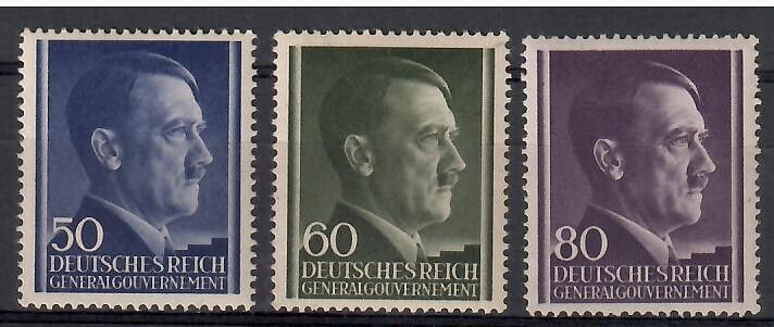 Znaczek Generalne Gubernatorstwo / GG 1943 Mi 110-112 Z podlepką *