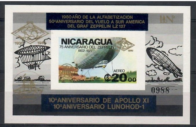 Znaczek Nikaragua 1980 Mi bl 131Bb Czyste **