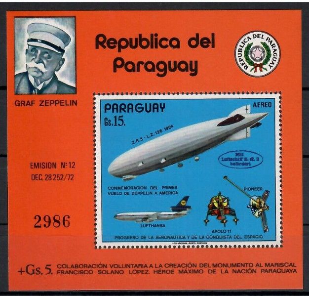 Znaczek Paragwaj 1975 Mi bl 246 Czyste **