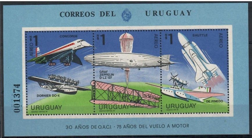 Znaczek Urugwaj 1978 Mi bl 38 Czyste **