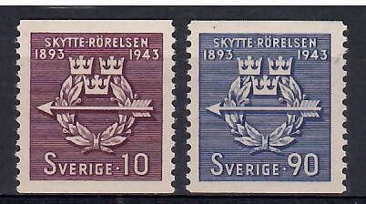 Znaczek Szwecja 1943 Mi 300-301 Czyste **