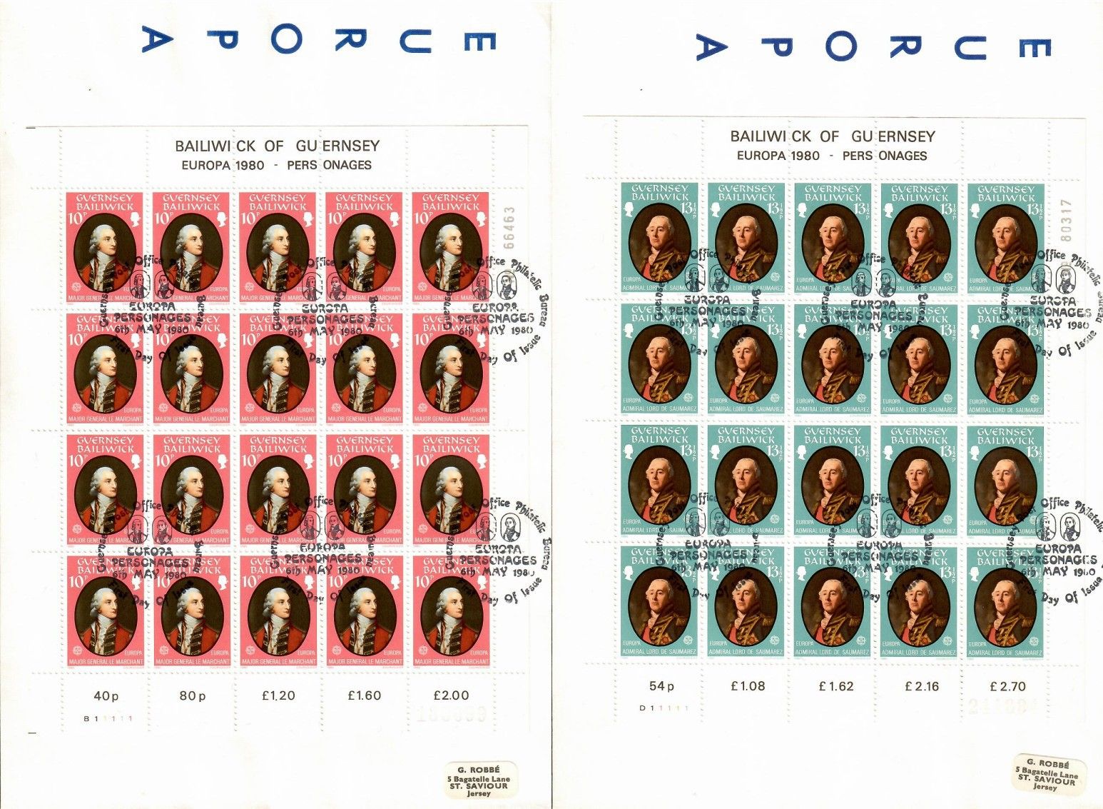 Znaczek Guernsey 1980 Mi ark 204-205 FDC