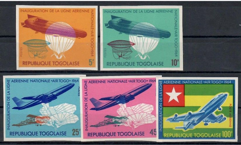 Znaczek Togo 1964 Mi 441-445B Czyste **