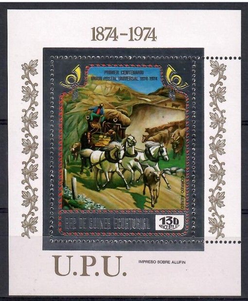 Znaczek Gwinea Równikowa 1974 Mi bl 111 Czyste **