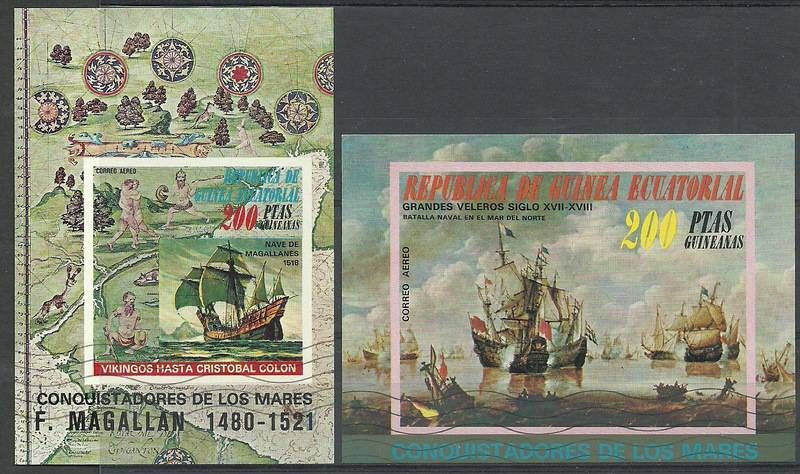 Znaczek Gwinea Równikowa 1975 Mi bl 192-193 Czyste **