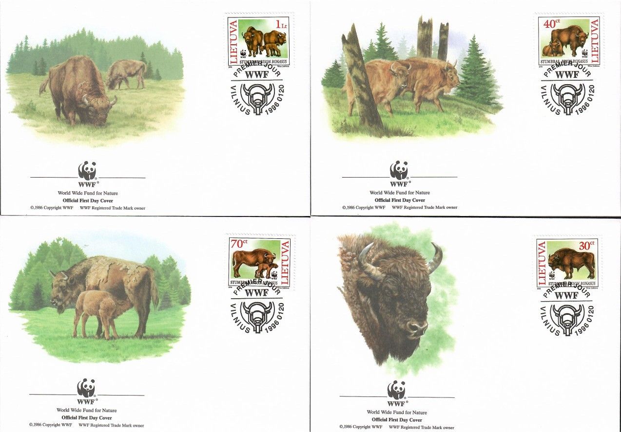 Znaczek Litwa 1996 Mi 599-602 FDC