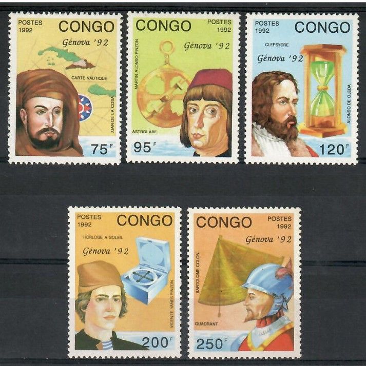 Znaczek Kongo 1992 Mi 1314-1318 Czyste **