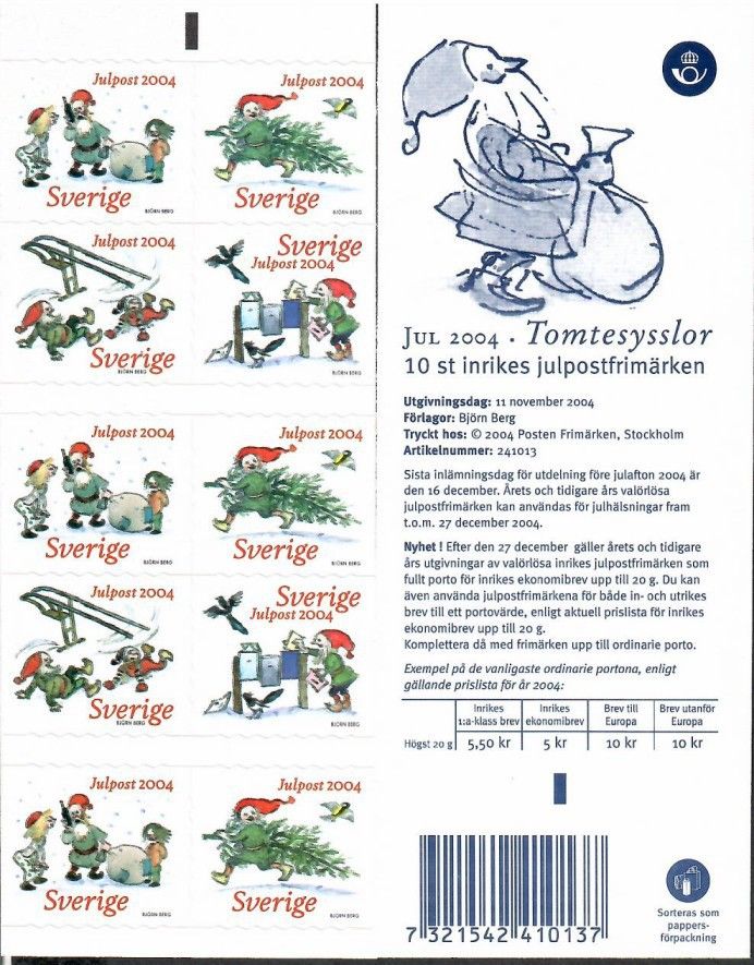 Znaczek Szwecja 2004 Mi mh 2435-2438 Czyste **