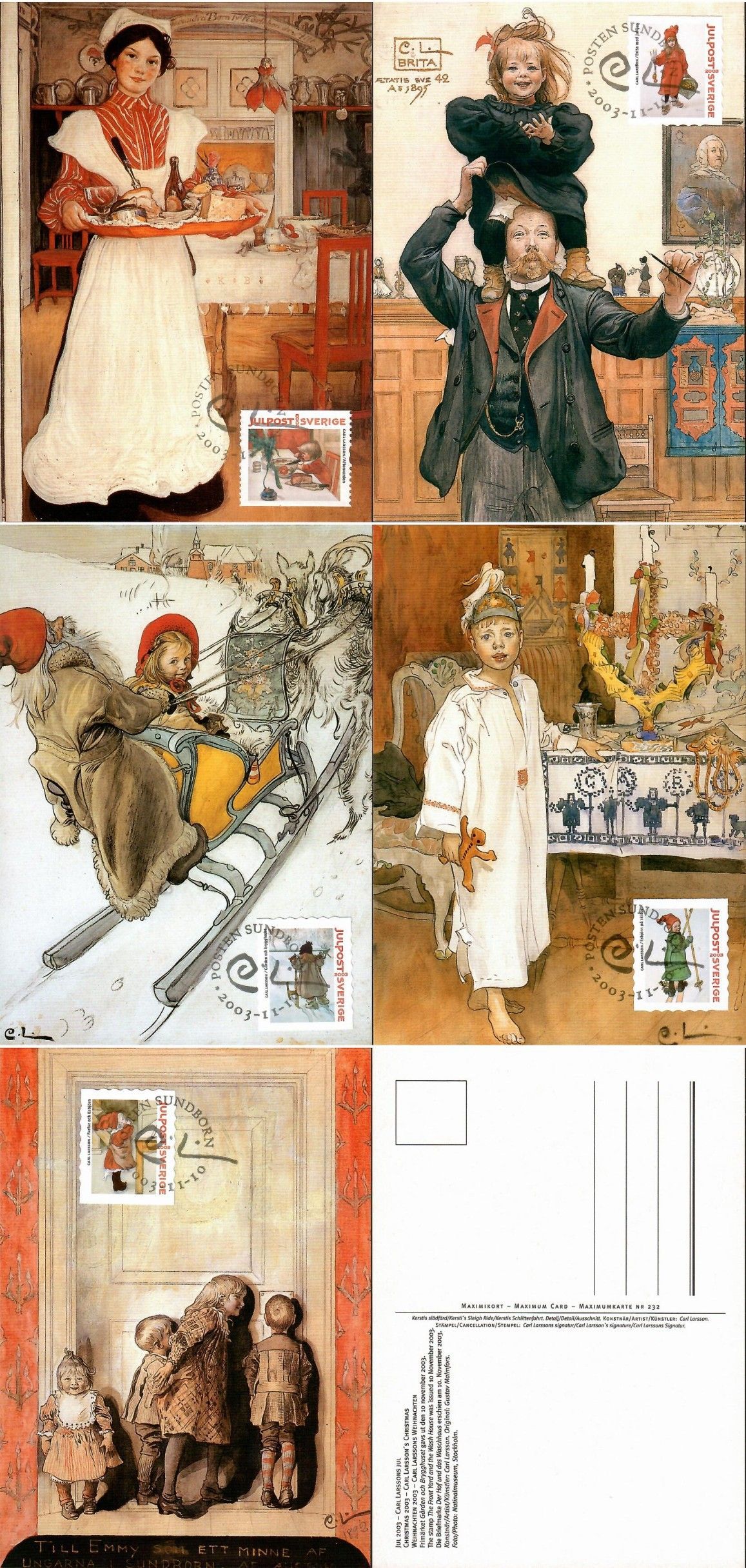 Znaczek Szwecja 2003 Mi 2375-2379 Karta Max