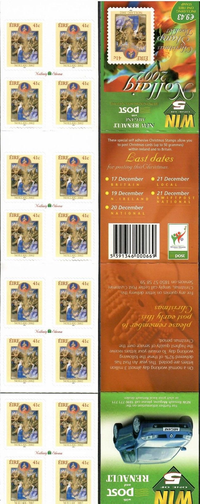 Znaczek Irlandia 2002 Mi mh 1475 Czyste **