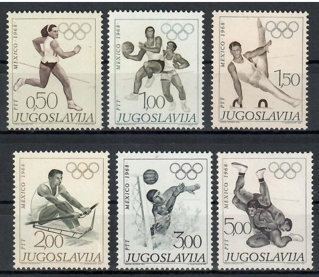 Znaczek Jugosławia 1968 Mi 1290-1295 Czyste **