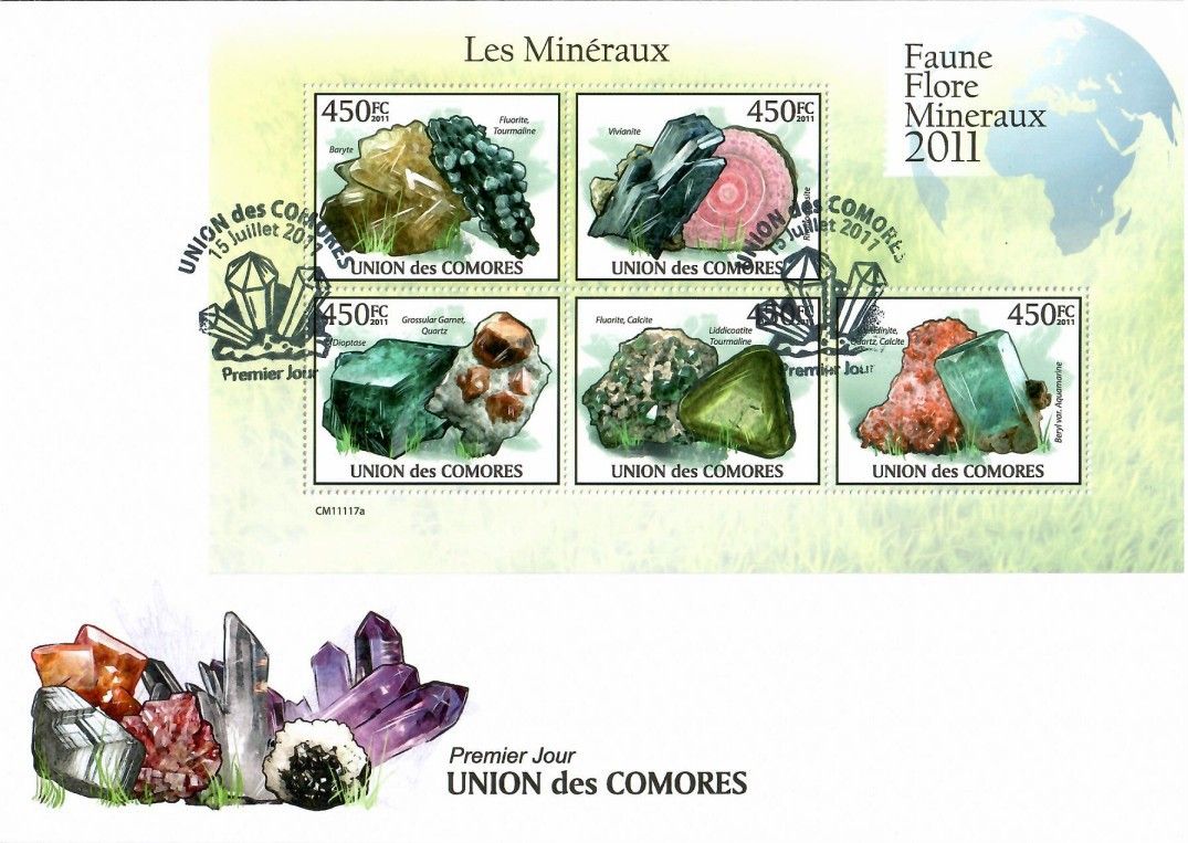 Znaczek Komory 2011 Mi ark 2934-2938 FDC
