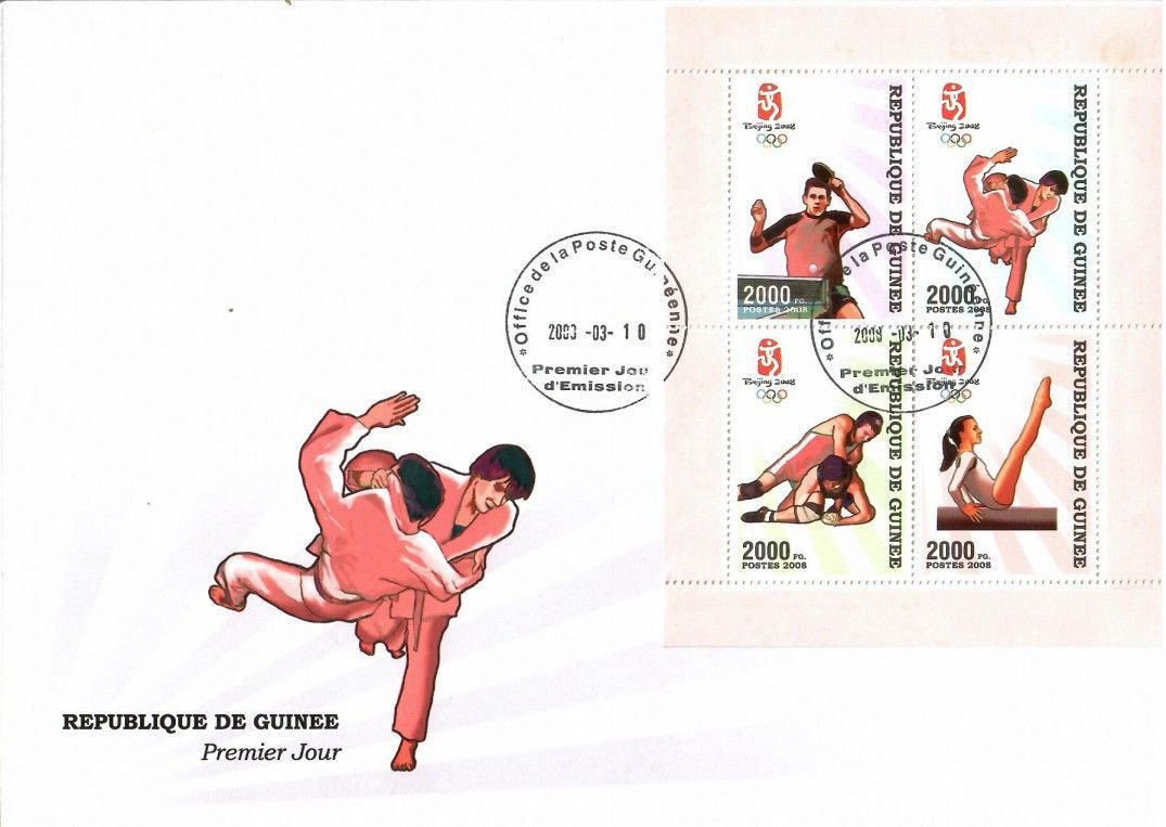 Znaczek Gwinea 2008 Mi ark 5342-5345 FDC