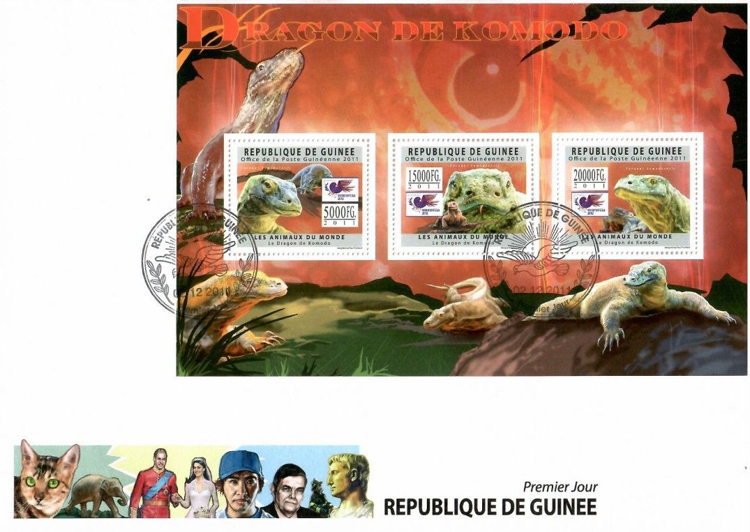 Znaczek Gwinea 2011 Mi ark 8879-8881 FDC