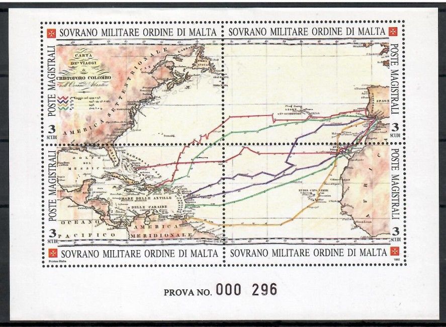 Znaczek Zakon Maltański 1992 Mi 410-413 Czyste **
