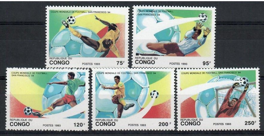 Znaczek Kongo 1993 Mi 1357-1361 Czyste **