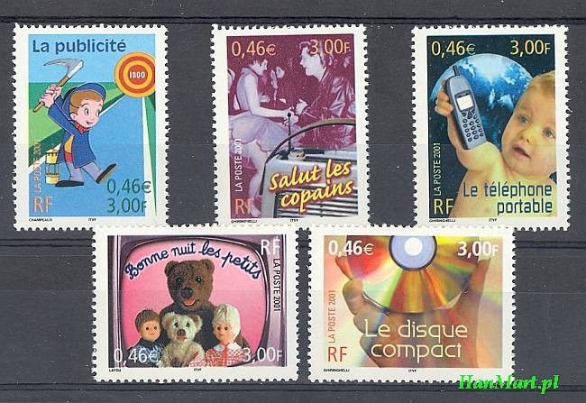 Znaczek Francja 2001 Mi 3512-3516 Czyste **