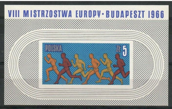 Znaczek Polska 1966 Mi bl 39 Fi bl 47 Czyste **