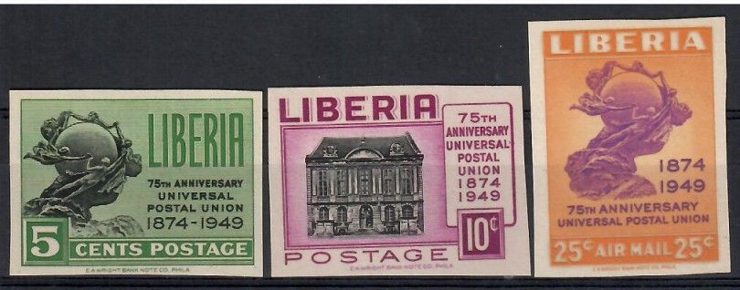 Znaczek Liberia 1950 Mi 429-431B Czyste **