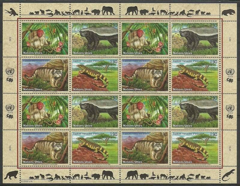 Znaczek Narody Zjednoczone Genewa 2002 Mi ark 434-437 Czyste **