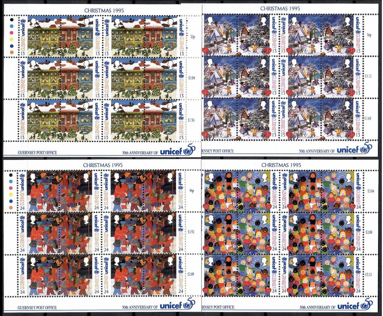 Znaczek Guernsey 1995 Mi ark 682-689 Czyste **