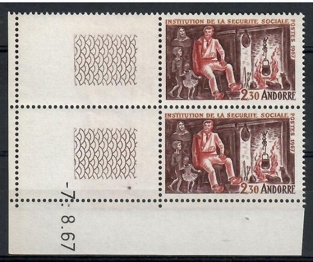 Znaczek Andora (francuska) 1967 Mi 203 Czyste **