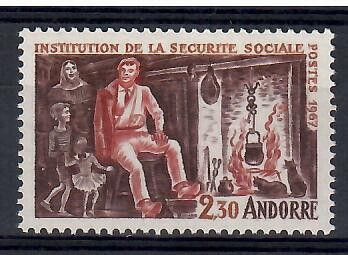 Znaczek Andora (francuska) 1967 Mi 203 Czyste **