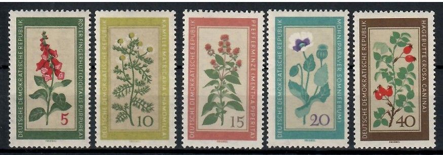 Znaczek NRD / DDR 1960 Mi 757-761 Czyste **
