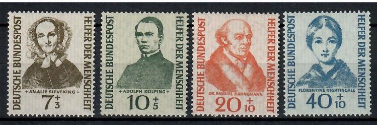Znaczek Niemcy 1955 Mi 222-225 Czyste **