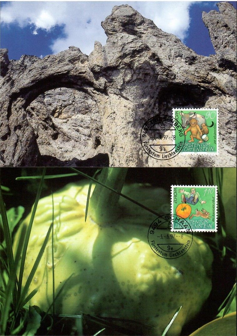 Znaczek Liechtenstein 1997 Mi 1145-1146 Karta Max