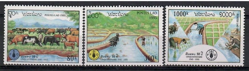 Znaczek Laos 1995 Mi 1485-1487 Czyste **