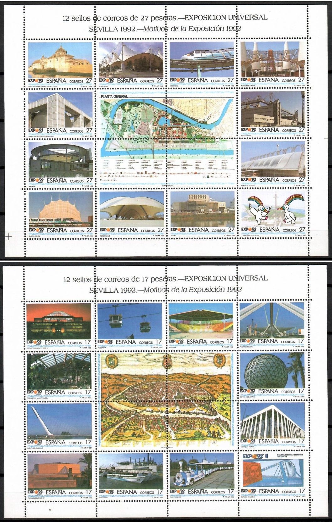 Znaczek Hiszpania 1992 Mi ark 3036-3059 Czyste **