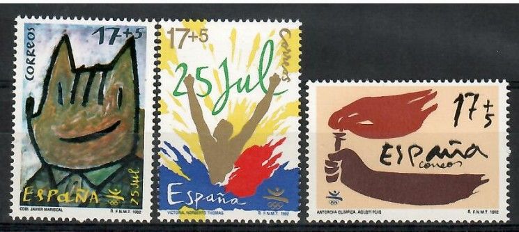 Znaczek Hiszpania 1992 Mi 3074-3076 Czyste **