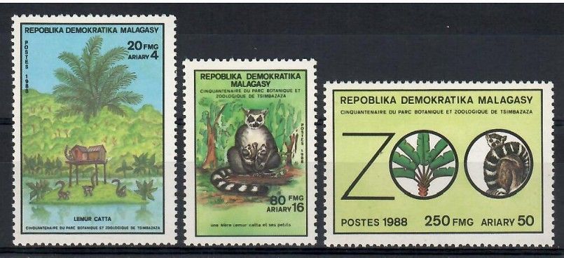 Znaczek Madagaskar 1988 Mi 1129-1131 Czyste **