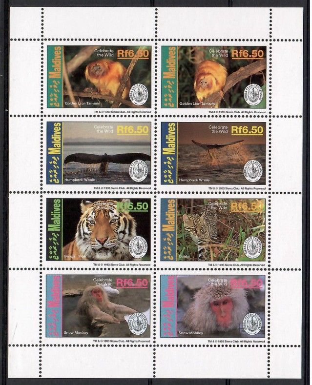Znaczek Malediwy 1993 Mi ark 2126-2133 Czyste **