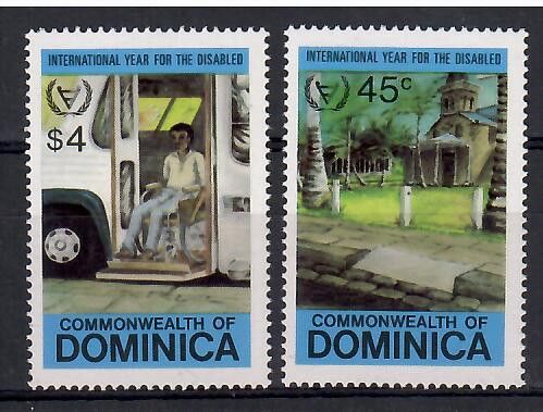 Znaczek Dominika 1981 Mi 748+751 Czyste **