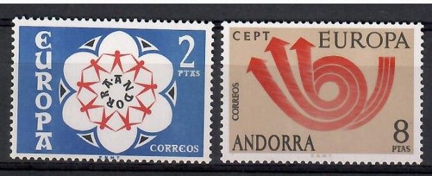 Znaczek Andora (hiszpańska) 1973 Mi 84-85 Czyste **