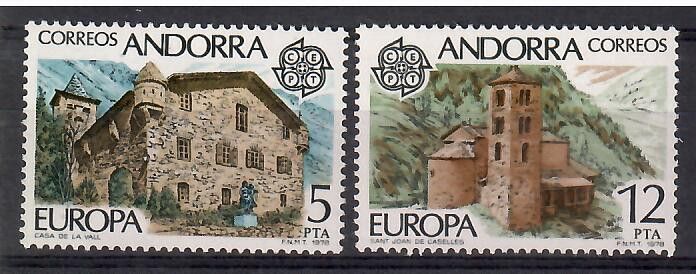 Znaczek Andora (hiszpańska) 1978 Mi 115-116 Czyste **