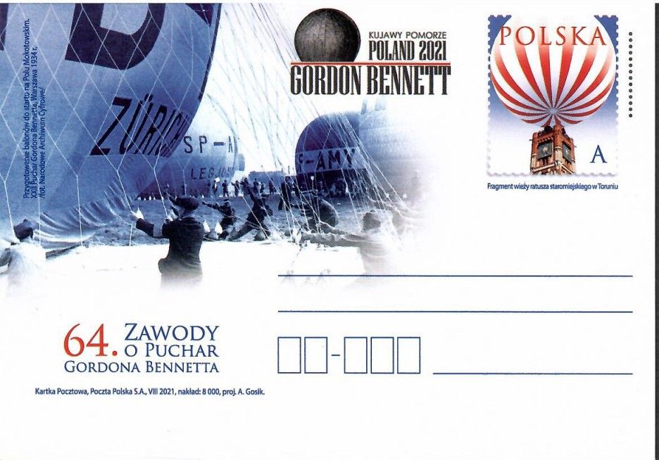 Znaczek Polska 2021 Fi Cp 1929 Całostka pocztowa