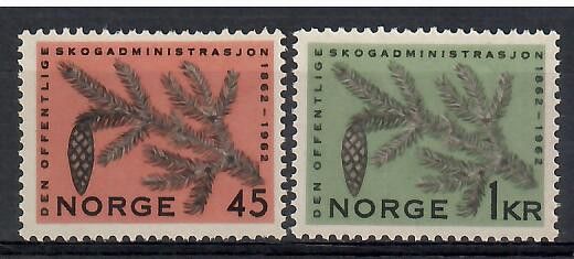 Znaczek Norwegia 1962 Mi 469-470 Czyste **