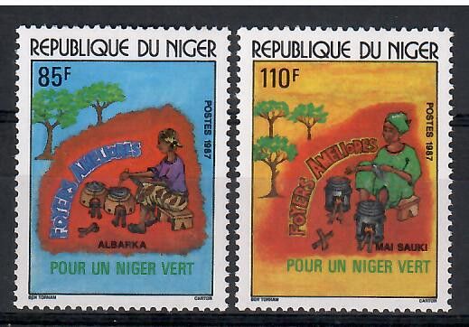 Znaczek Niger 1987 Mi 1006-1007 Czyste **