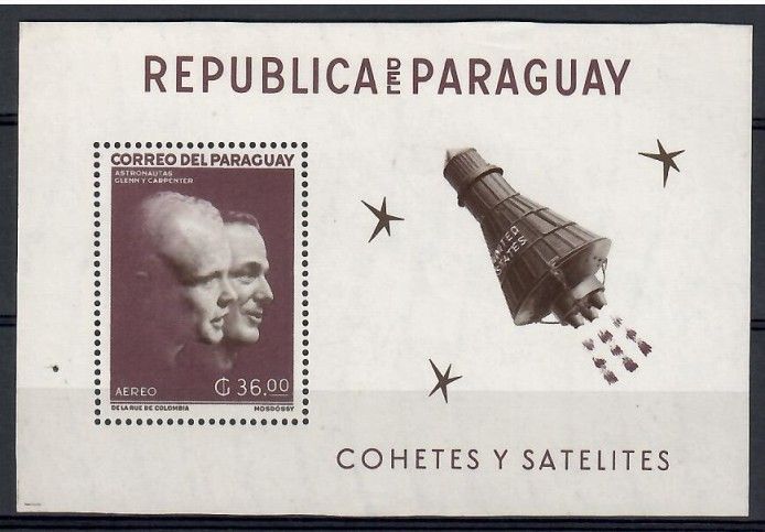 Znaczek Paragwaj 1962 Mi bl 26 Z podlepką *